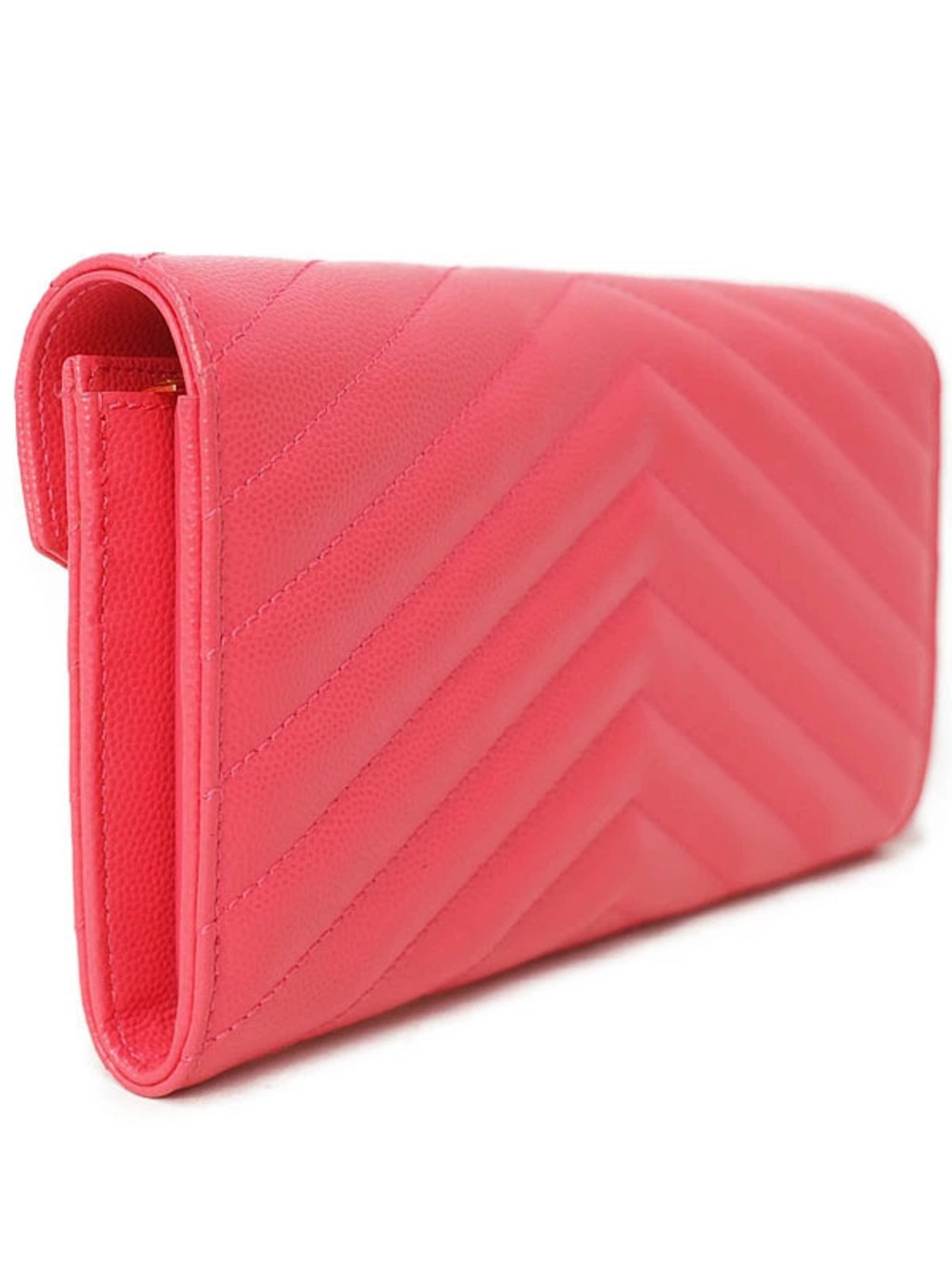 Saint Laurent Wallet Flap Long Monogram Bi fold Paris Brown